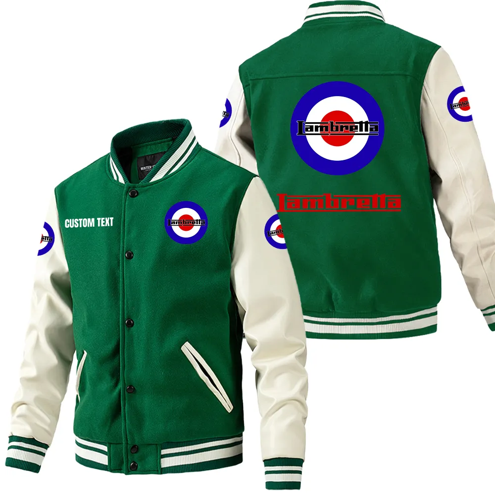 Everyday Ride Leather Baseball Jacket, Car Lover's Leather Jacket CAR180 - Green