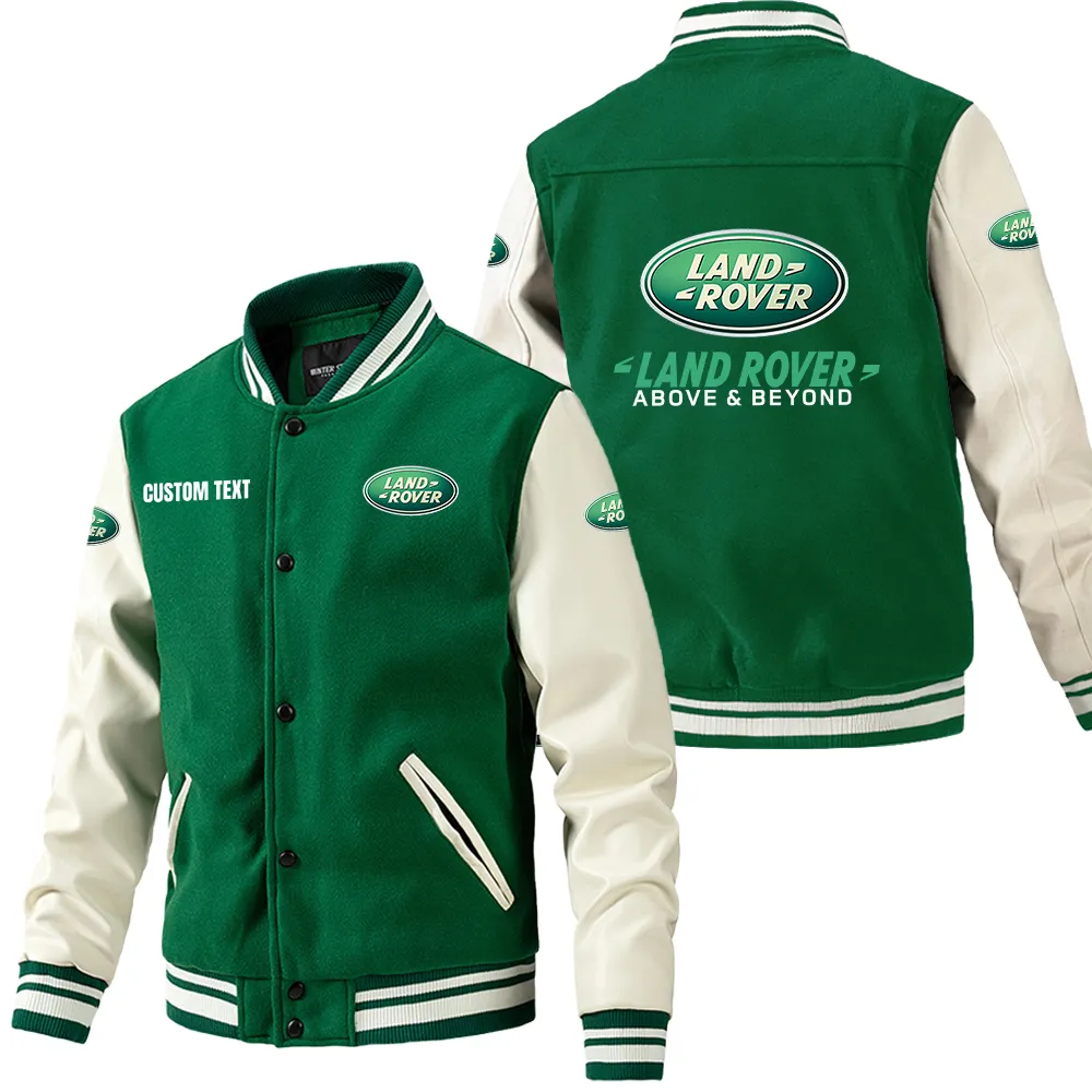 Expedition Vehicle Brand Leather Baseball Jacket, Car Lover's Leather Jacket CAR180 - Green