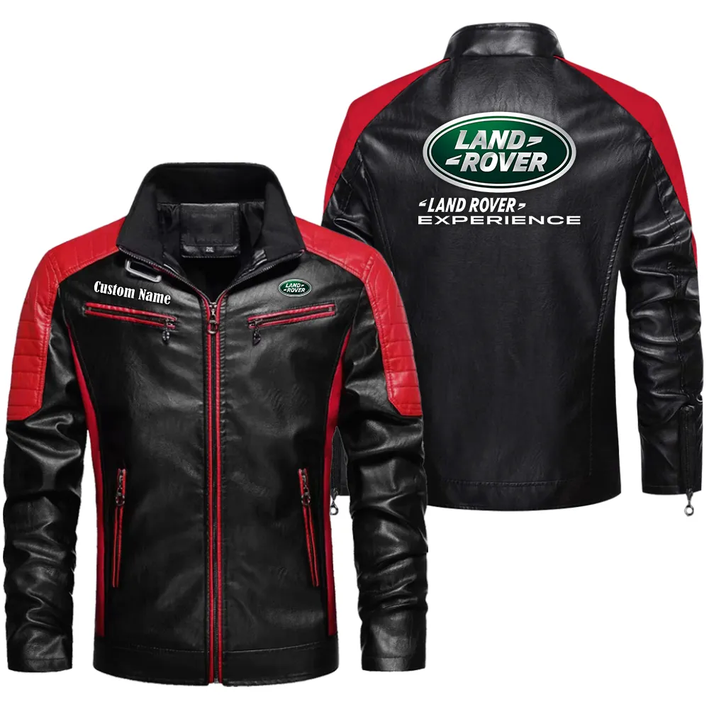 Expedition Vehicle Brand Men's Pu Leather Jacket, Auto Spirit PU Jacket CAR040 - Red