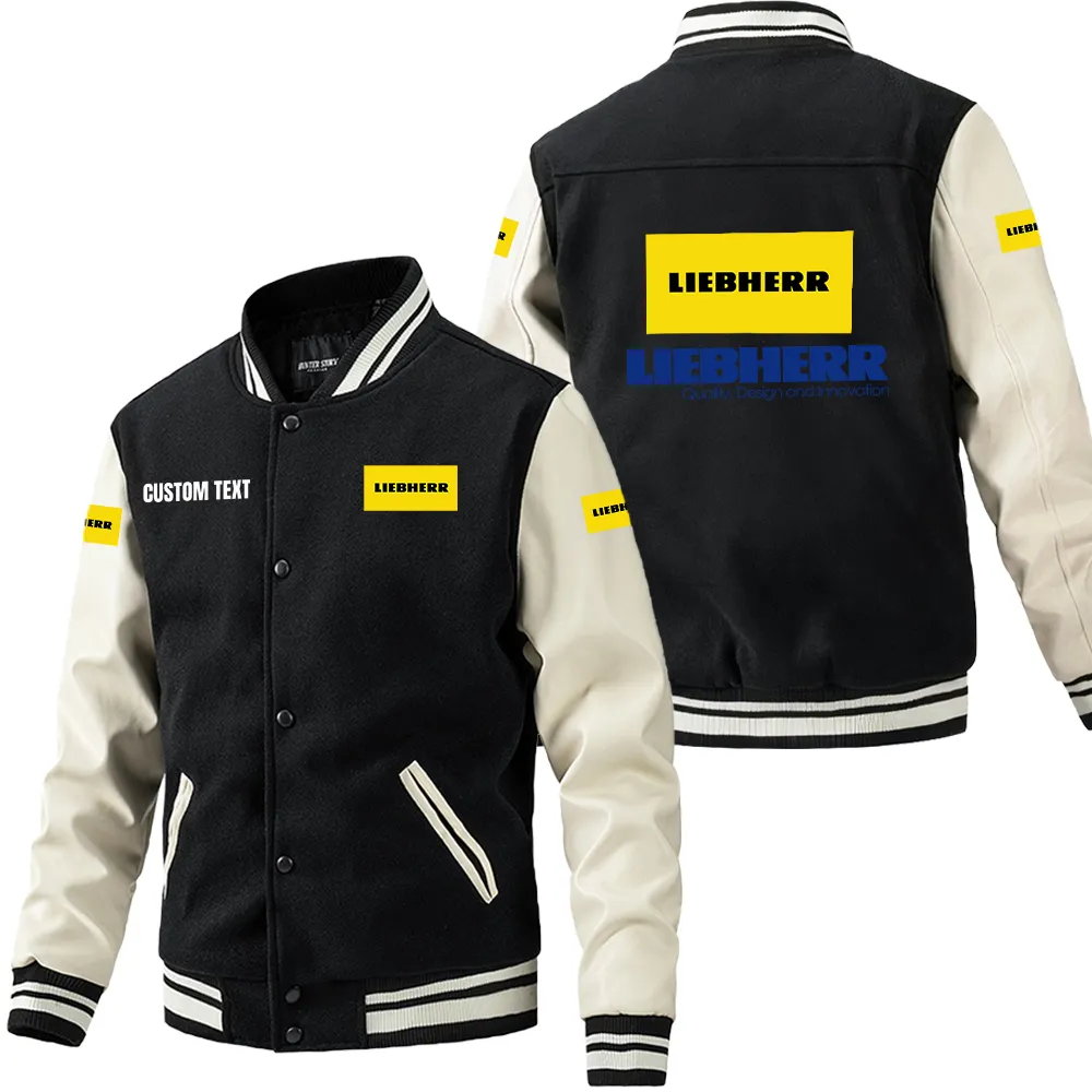 Motion Built Leather Baseball Jacket, Leather Jacket Road Spirit CAR180 - Black White