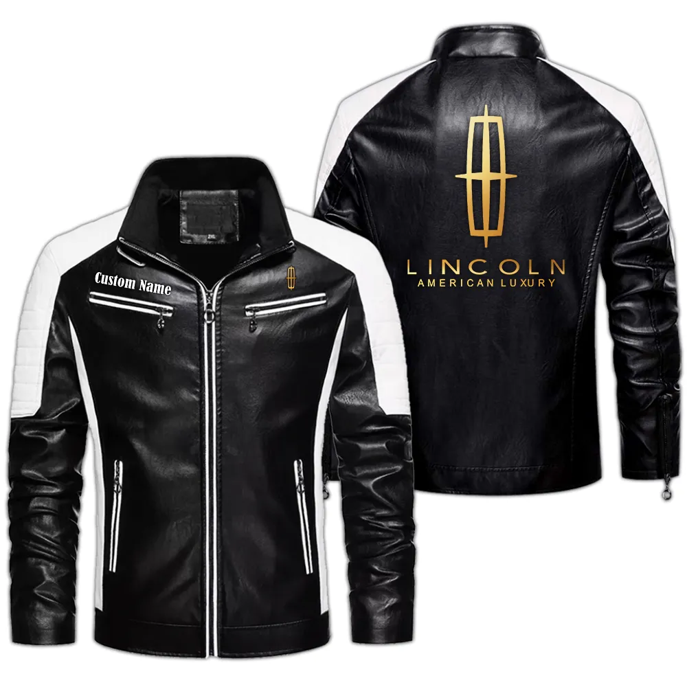 High-End Automobile Men's Pu Leather Jacket, Street-Ready PU Leather Jacket CAR040 - Black