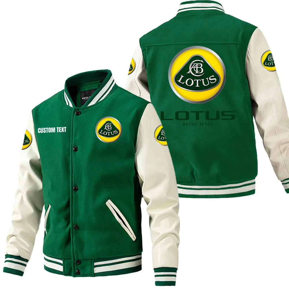 Exotic Sports Car Leather Baseball Jacket, Rugged Gearhead Leather Style CAR180 - Green