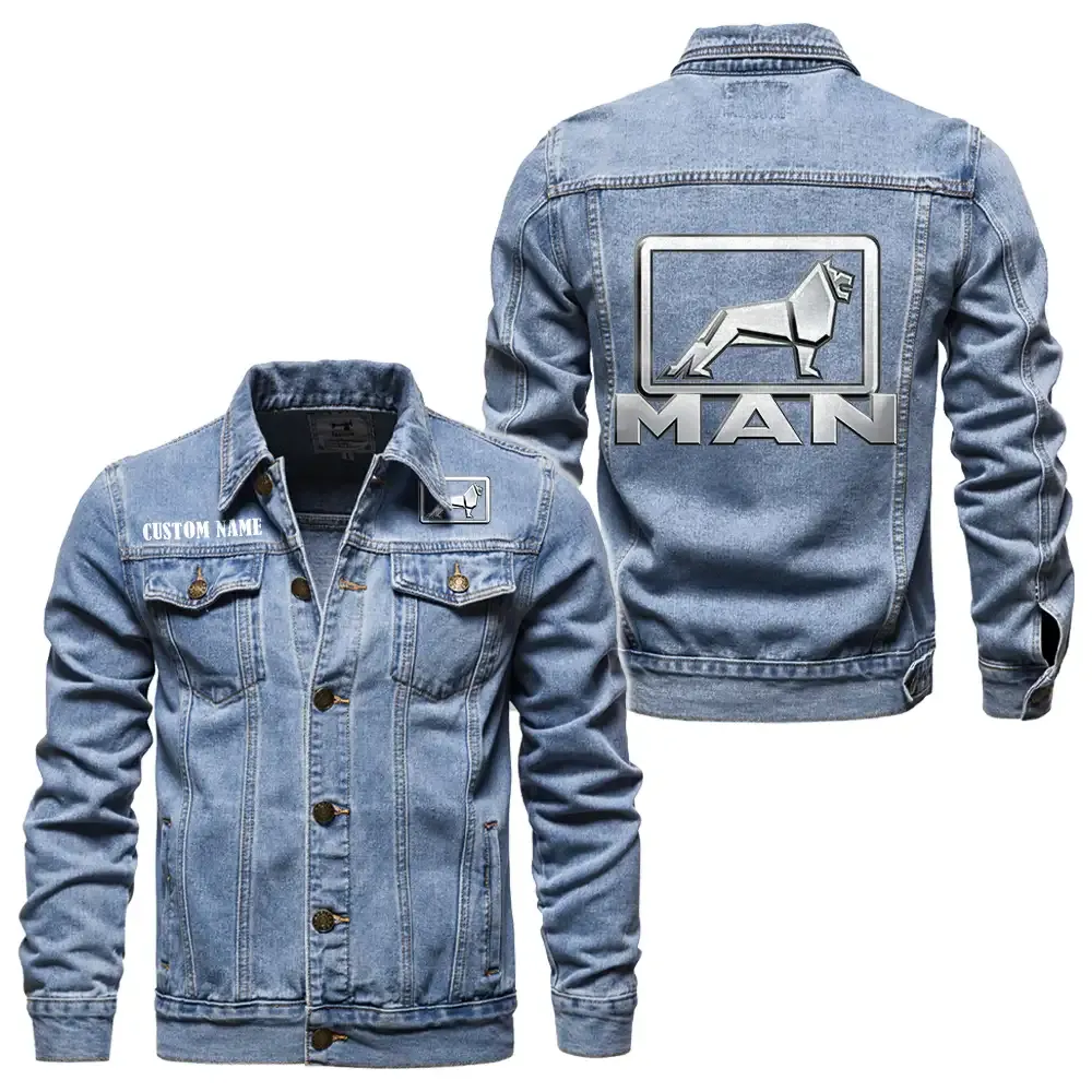 Fleet Transport Vehicle Denim Jacket, Car Culture Denim Style CAR190 - Light Blue