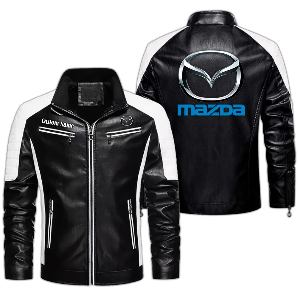 Compact Car Men's Pu Leather Jacket, Auto Spirit PU Jacket CAR040 - Black