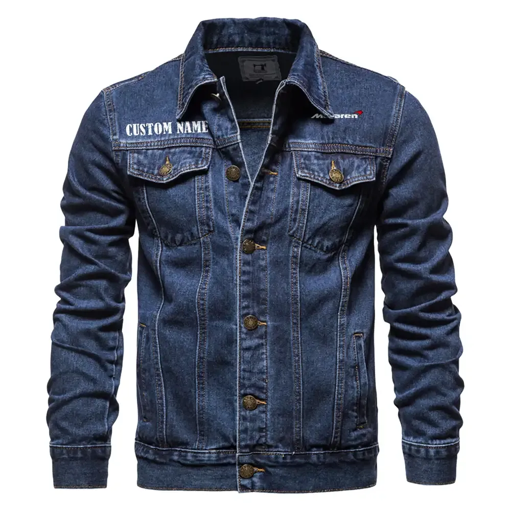 British Supercar Denim Jacket, Auto-Inspired Denim Look CAR190 - Dark Blue