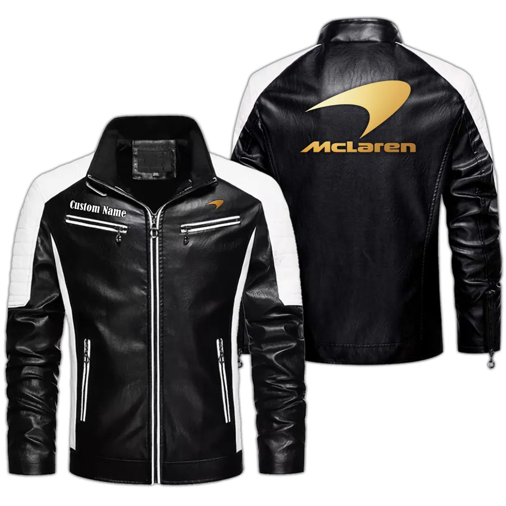 British Supercar Men's Pu Leather Jacket, Car Culture PU Jacket CAR040 - Black