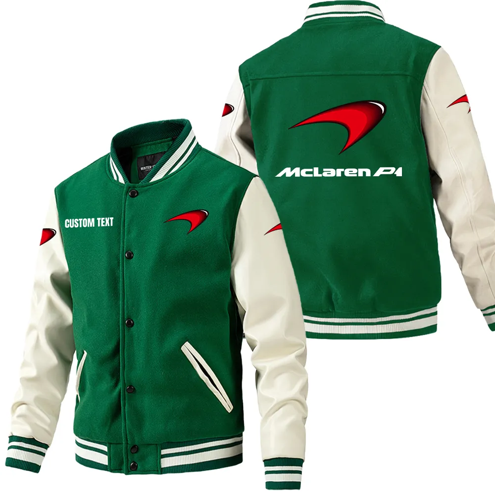 Speed Legend Leather Baseball Jacket, Garage Style Leather Jacket CAR180 - Green
