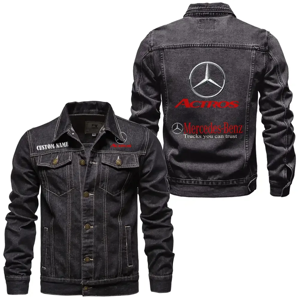 Sport-Inspired Luxury Ride Denim Jacket, Classic Fit Gearhead Spirit CAR190 - Black