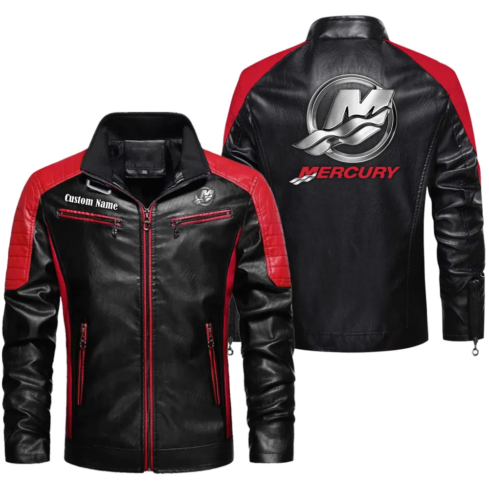 Watercraft Motor Men's Pu Leather Jacket, Road-Ready PU Leather Style CAR040 - Red