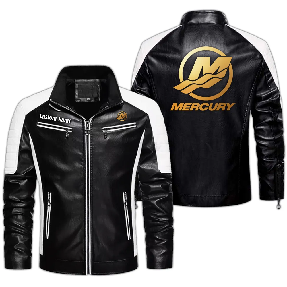 Marine Engine Men's Pu Leather Jacket, Street-Ready PU Leather Jacket CAR040 - Black