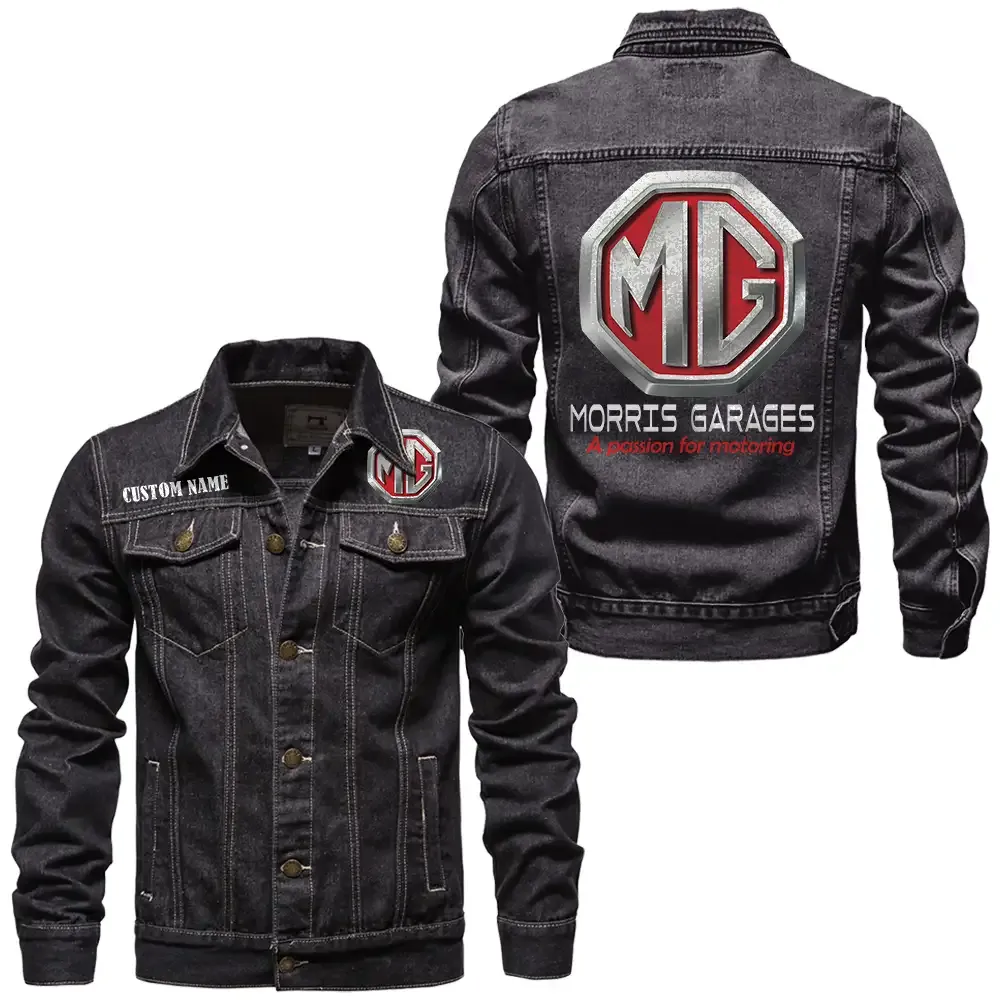 Historic Automobile Denim Jacket, Rugged Style Everyday Denim CAR190 - Black