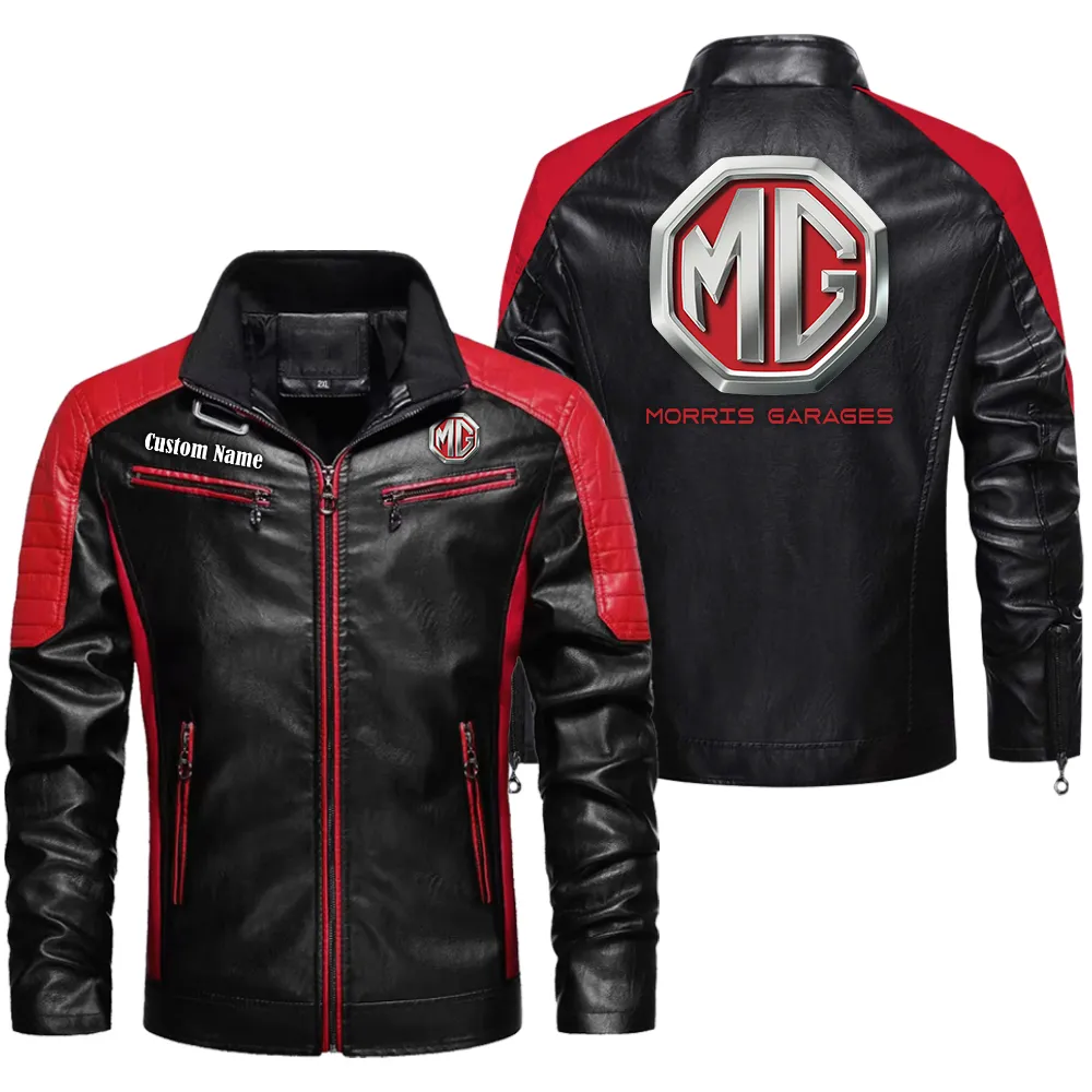 Compact Roadster Men's Pu Leather Jacket, Streetwear Edge PU Jacket CAR040 - Red