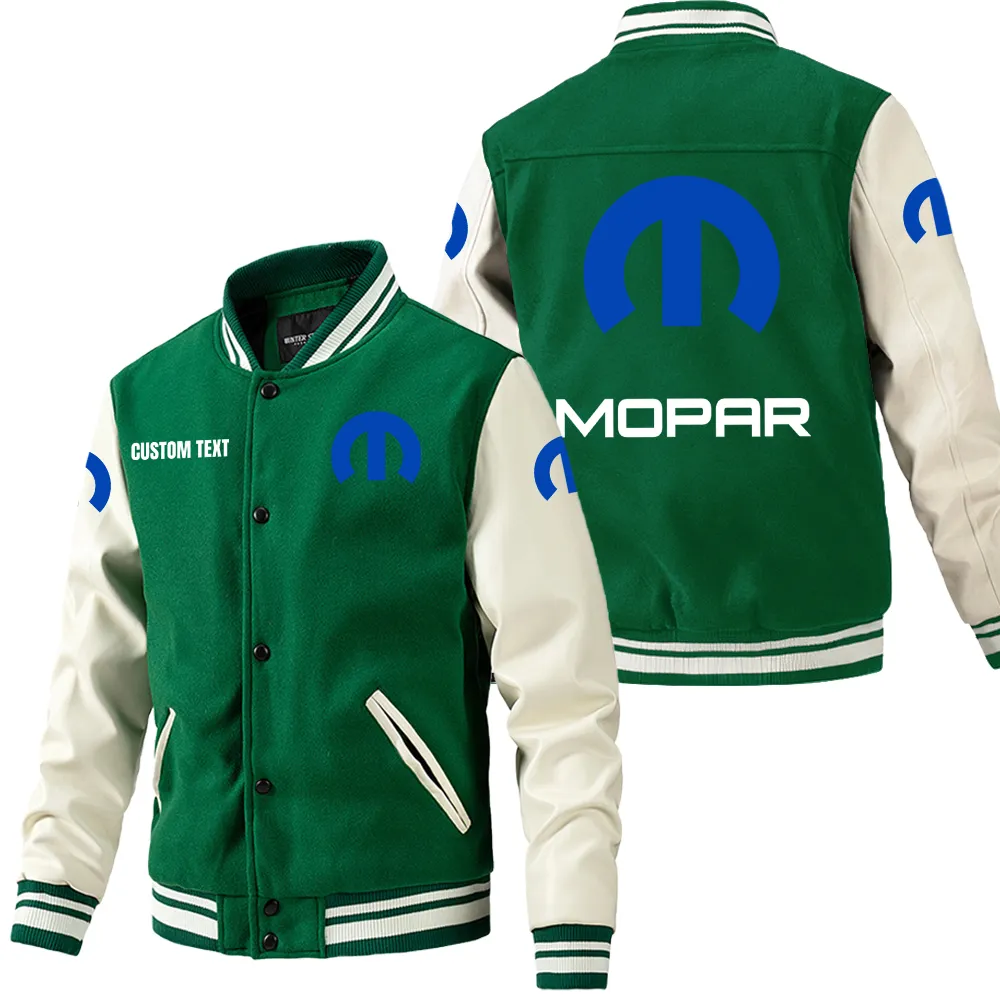 High-Performance Mods Leather Baseball Jacket, Everyday Comfort Leather Strength CAR180 - Green