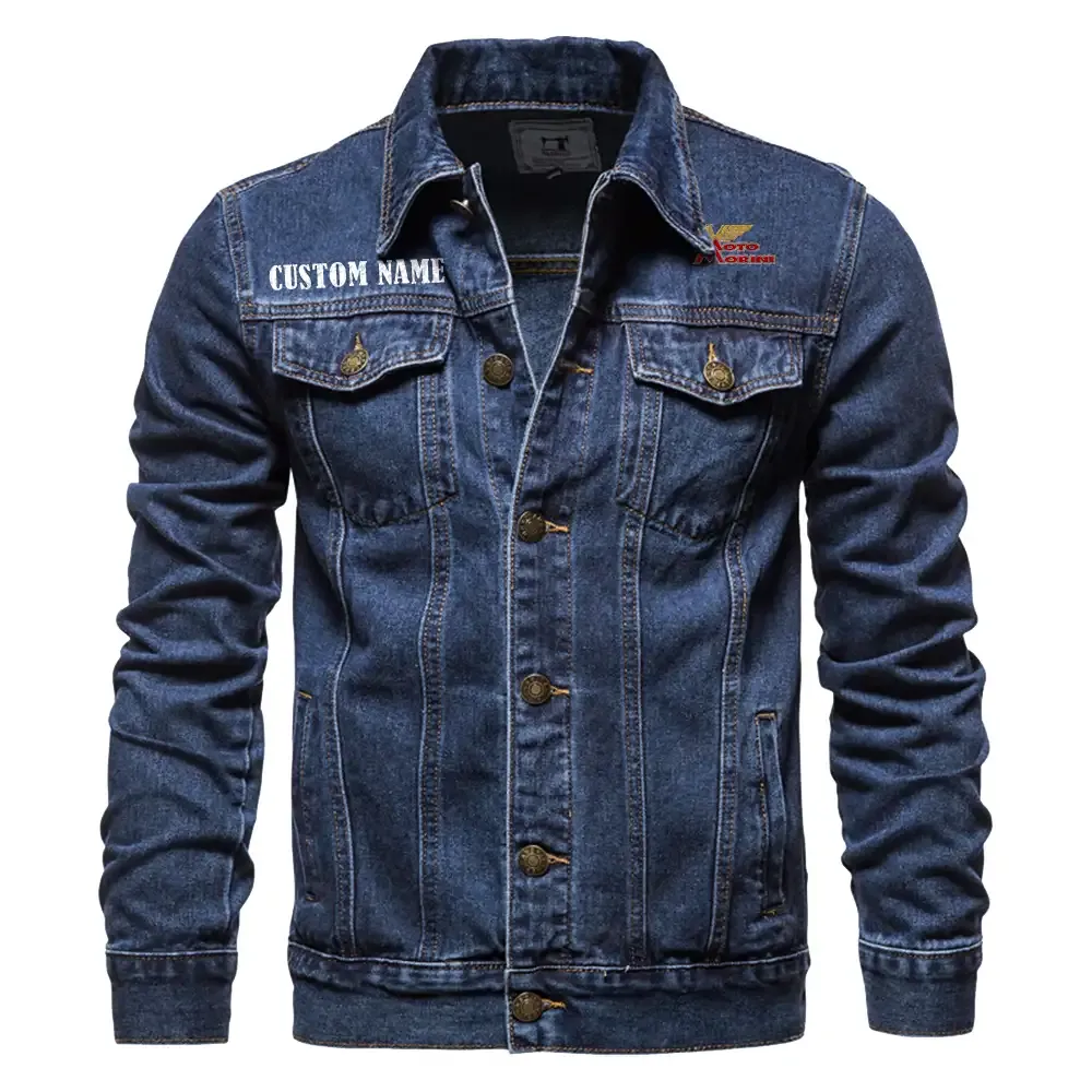 Italian Motorcycle Denim Jacket, Denim Spirit for Drivers CAR190 - Dark Blue
