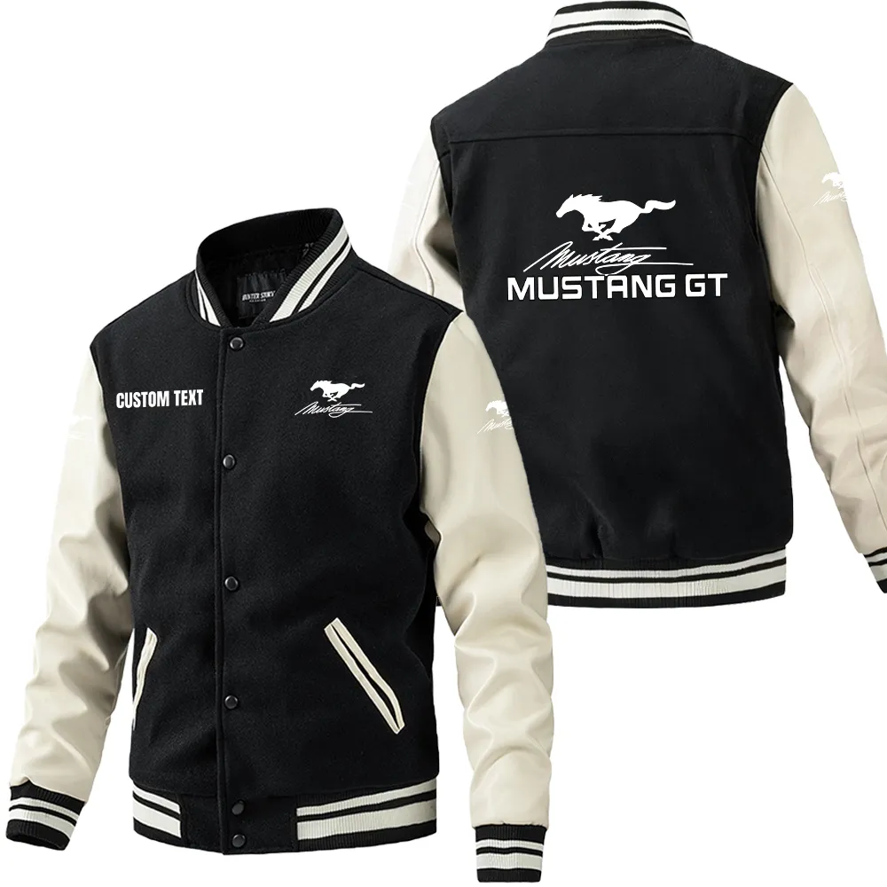 Everyday Motion Leather Baseball Jacket, Gearhead Pride in Leather CAR180 - Black White