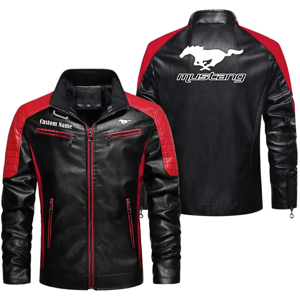 Speed Life Men's Pu Leather Jacket, Rugged PU Jacket for Gearheads CAR040 - Red