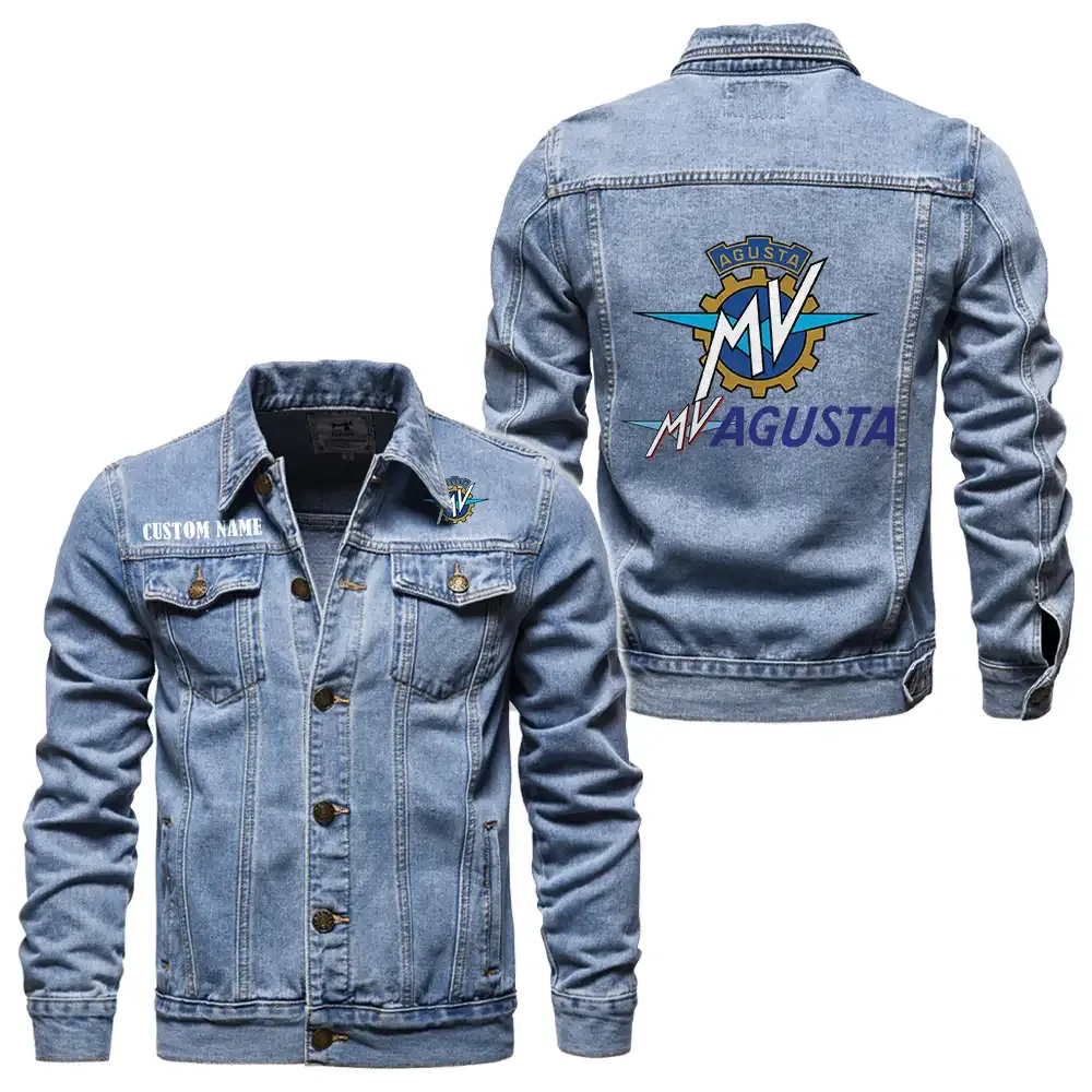 Precision Motorcycle Denim Jacket, Rugged Style Everyday Denim CAR190 - Light Blue