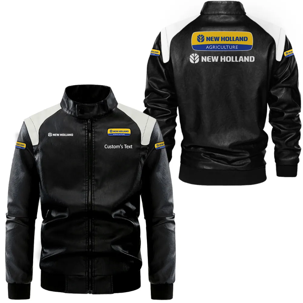 Built Tough Black And White Leather Jacket, Motorcycle Spirit Leather Style CAR080