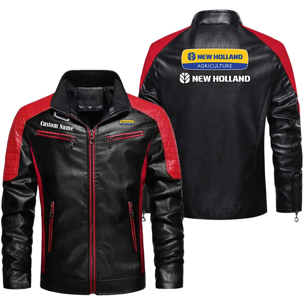Rural Motion Men's Pu Leather Jacket, Garage Life PU Jacket CAR040 - Red