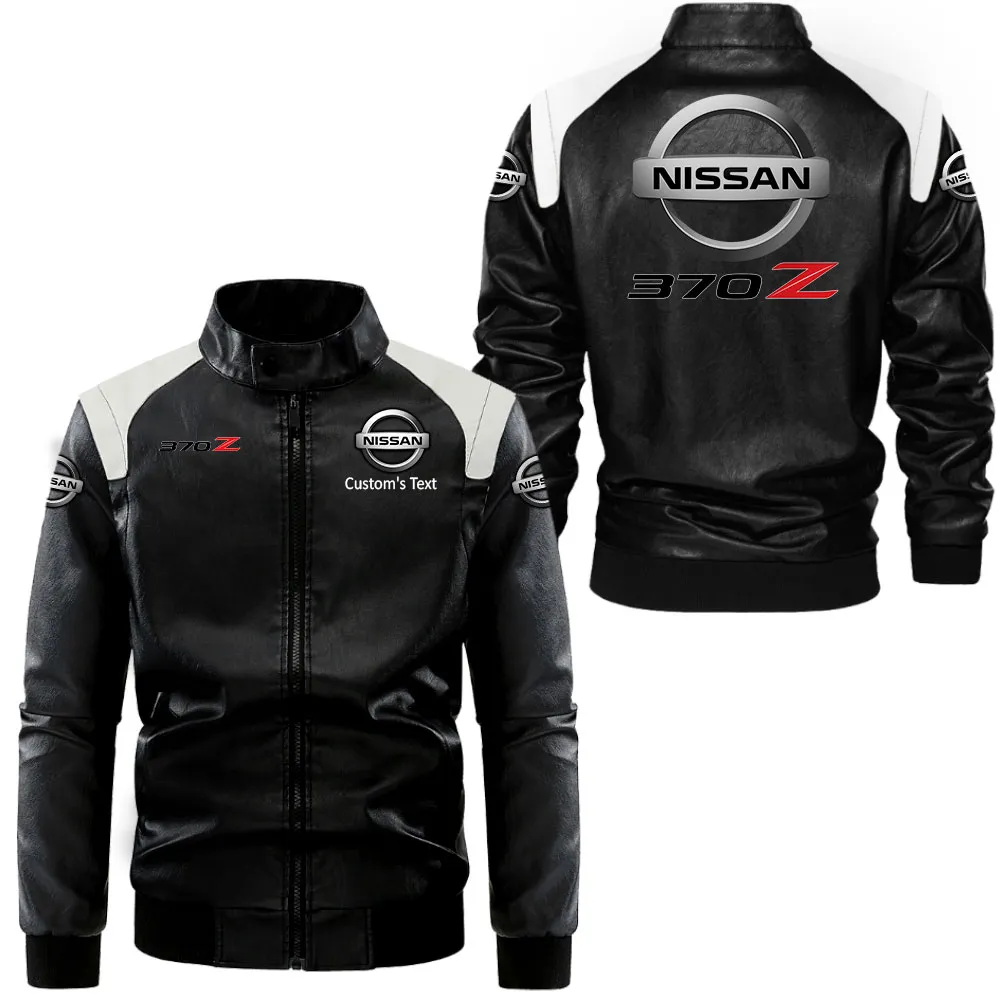 Performance Tough Black And White Leather Jacket, Motorcycle Spirit Leather Style CAR080