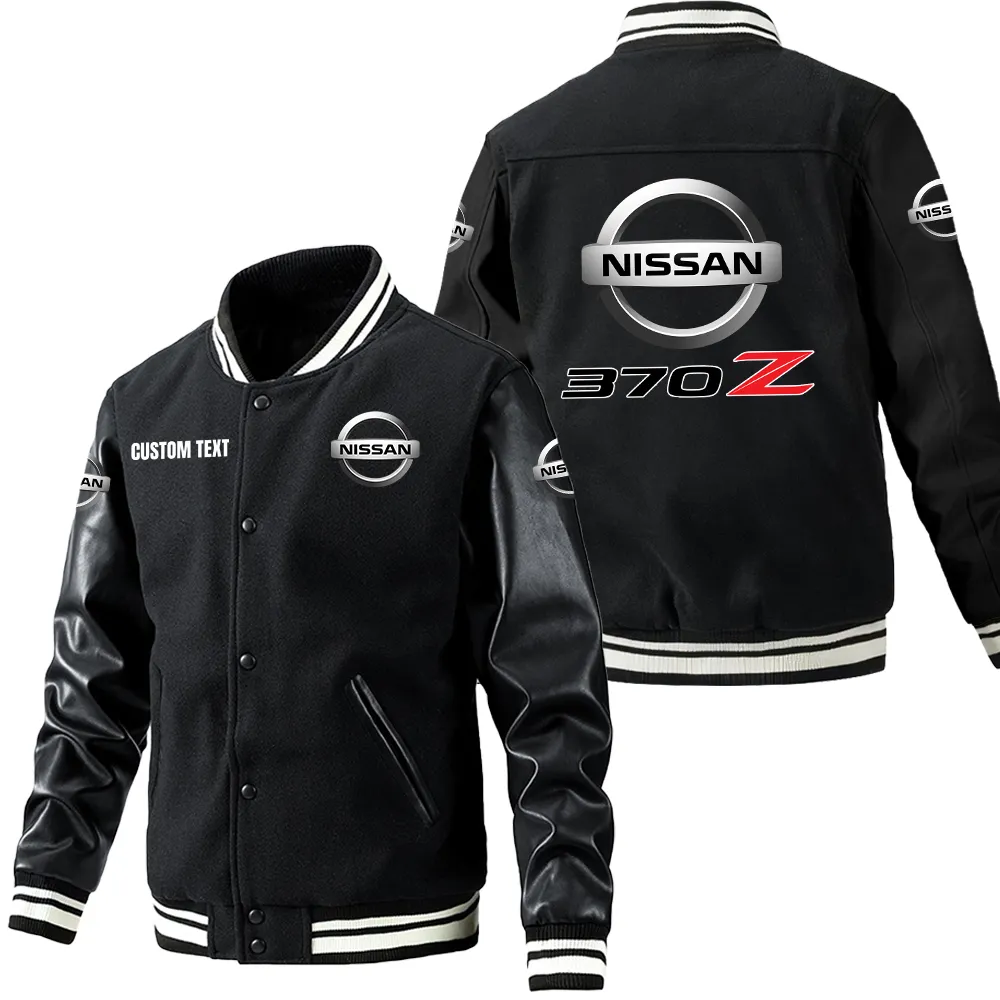 Durable Energy Leather Baseball Jacket, Bold Rider Leather Jacket CAR180 - Black