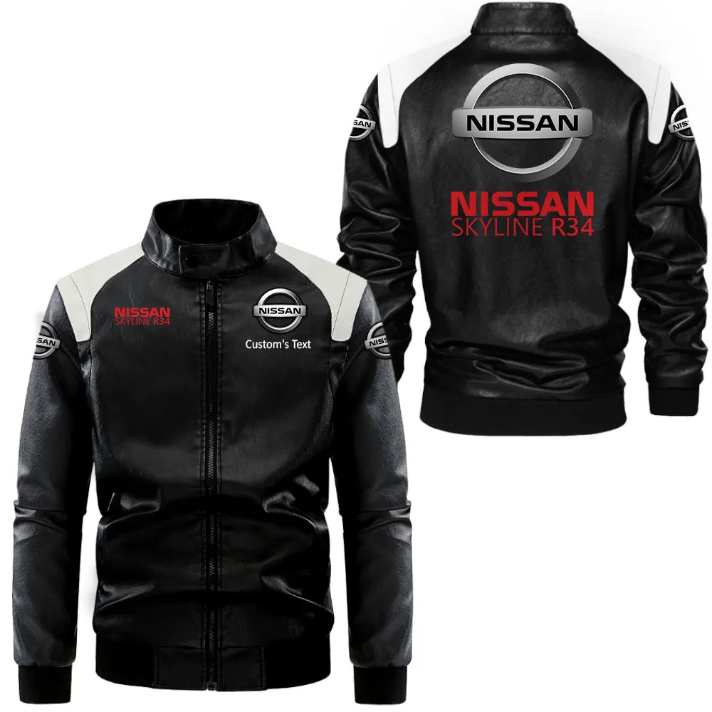 Performance Ride Black And White Leather Jacket, Gearhead Spirit Leather Edge CAR080