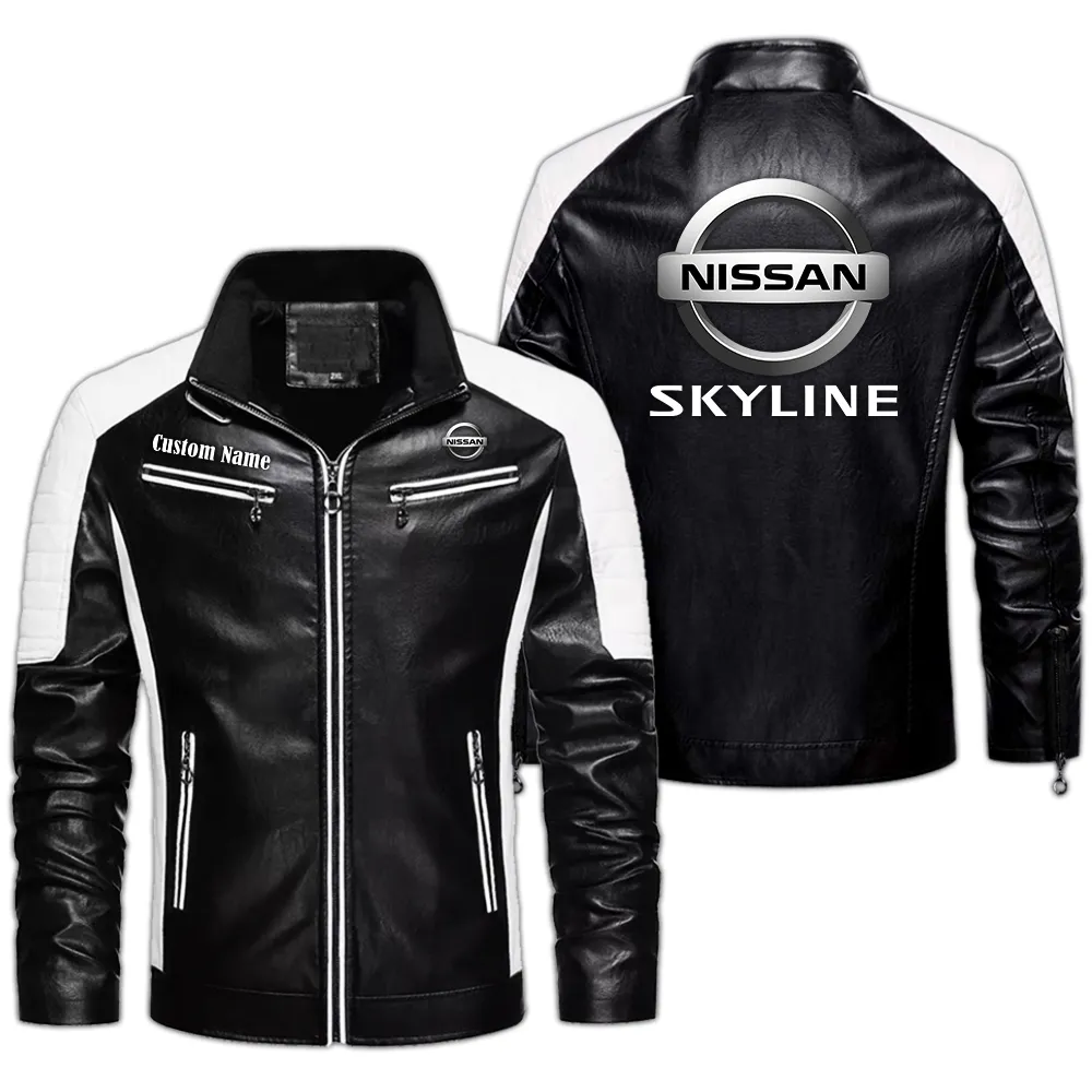 Built Fast Men's Pu Leather Jacket, Auto Spirit PU Jacket CAR040 - Black