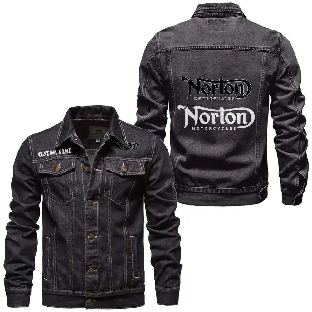 Touring Motorcycle Denim Jacket, Car Lover's Denim Jacket CAR190 - Black