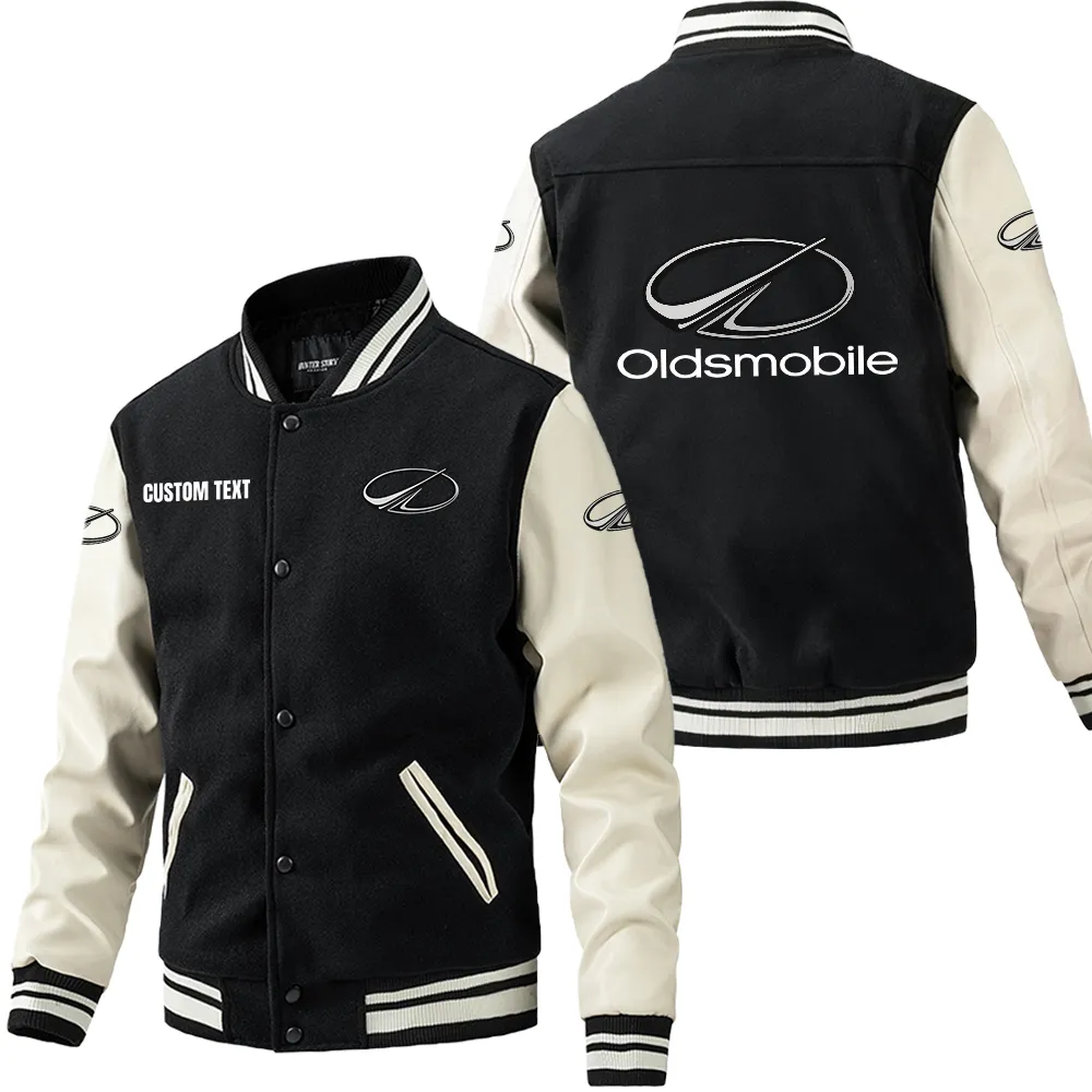 Street Cruiser Leather Baseball Jacket, Garage Life Leather Jacket CAR180 - Black White