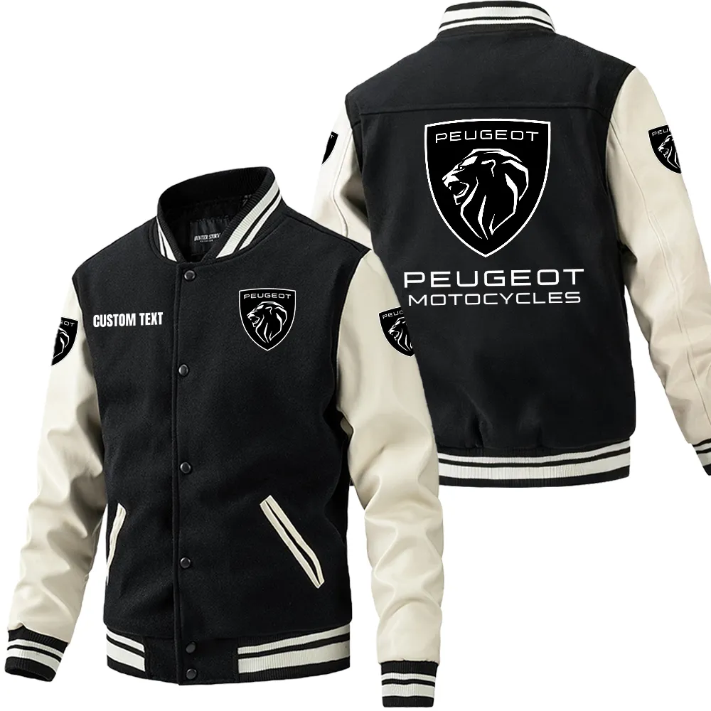 Modern Gear Leather Baseball Jacket, Urban Gearhead Leather Style CAR180 - Black White