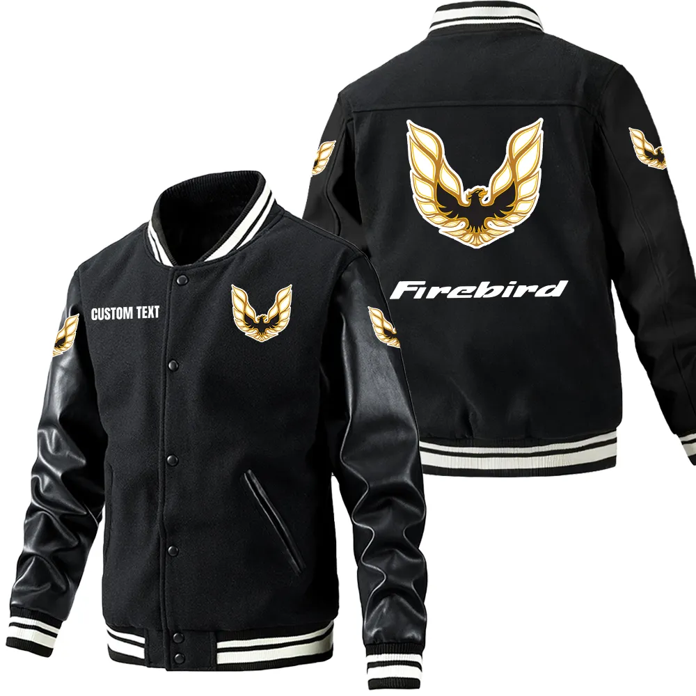 Heritage Sports Car Leather Baseball Jacket, Motorcycle Pride Leather Style CAR180 - Black