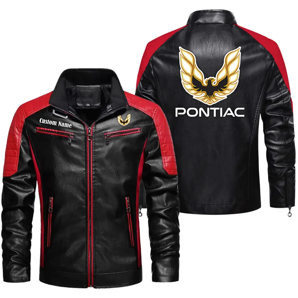 Performance Sedan Men's Pu Leather Jacket, Bold Streetwear PU Leather CAR040 - Red