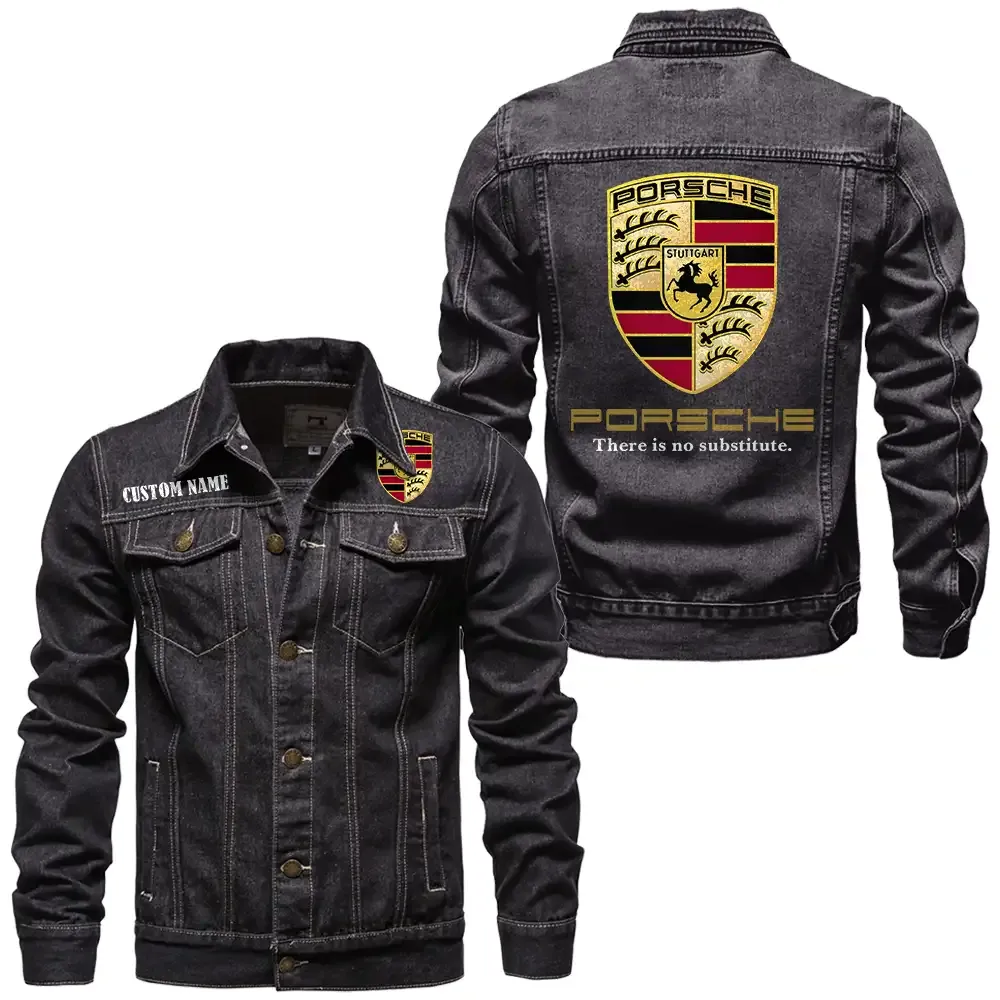 Iconic Sports Vehicle Denim Jacket, Denim Spirit for Drivers CAR190 - Black