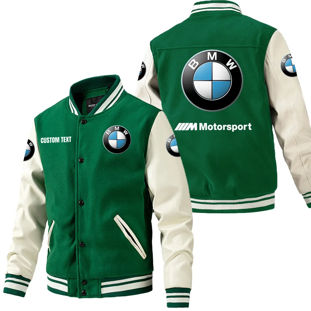 Lifestyle Ride Leather Baseball Jacket, Performance Varsity Leather Look CAR180 - Green