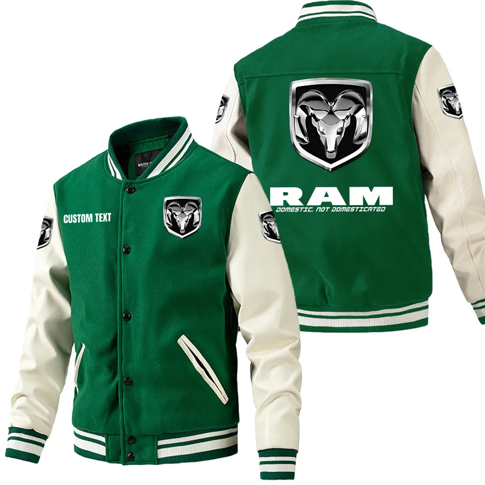 Durable Workhorse Vehicle Leather Baseball Jacket, Leather Strength Rider Spirit CAR180 - Green