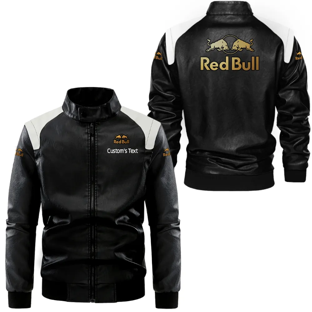 Extreme Racing Team Black And White Leather Jacket, Rugged Everyday Two-Tone Jacket CAR080