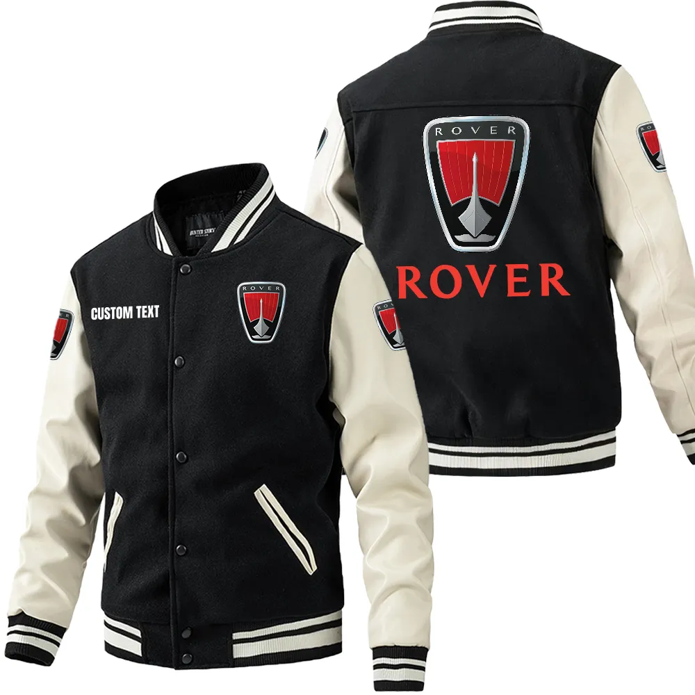 Active Drive Leather Baseball Jacket, Garage Style Leather Jacket CAR180 - Black White