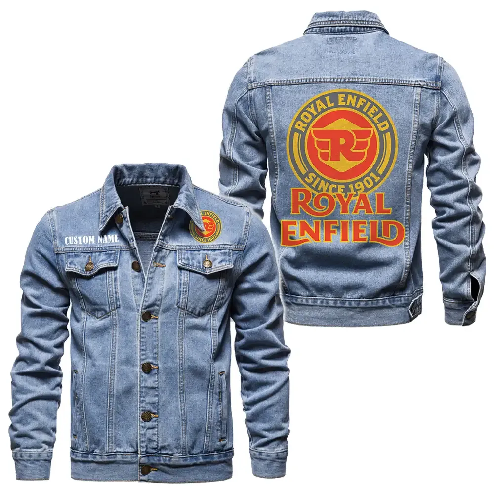 Long-Distance Rider Denim Jacket, Street Spirit Denim Jacket CAR190 - Light Blue