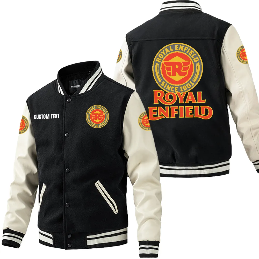 Timeless Road Bike Leather Baseball Jacket, Urban Gearhead Leather Style CAR180 - Black White