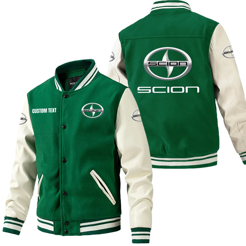 Durable Gear Leather Baseball Jacket, Garage Style Leather Jacket CAR180 - Green