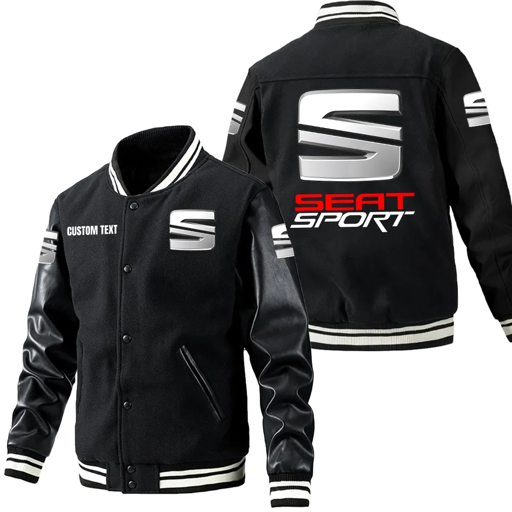 Urban Hatchback Leather Baseball Jacket, Car Lover's Leather Jacket CAR180 - Black