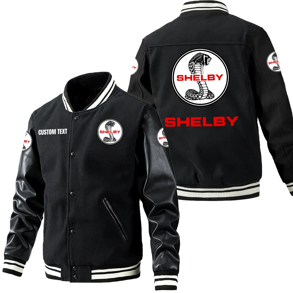 Strong Energy Leather Baseball Jacket, Rugged Gearhead Leather Style CAR180 - Black