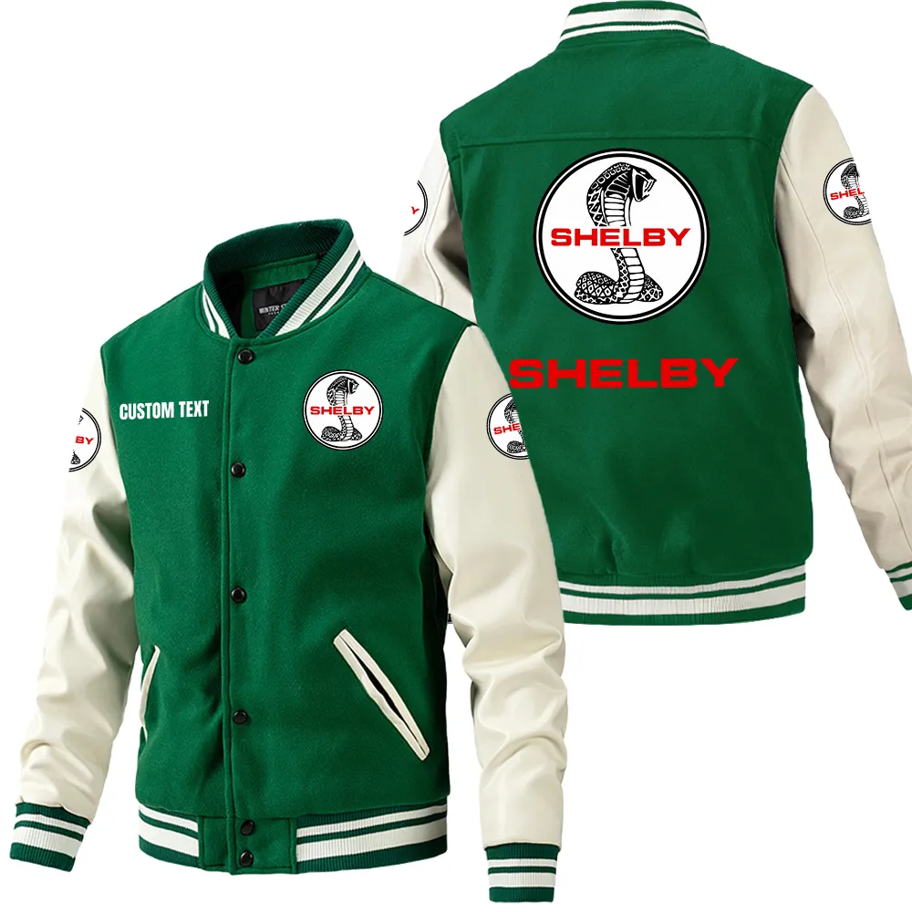 Garage Spirit Leather Baseball Jacket, Leather Jacket Road Spirit CAR180 - Green