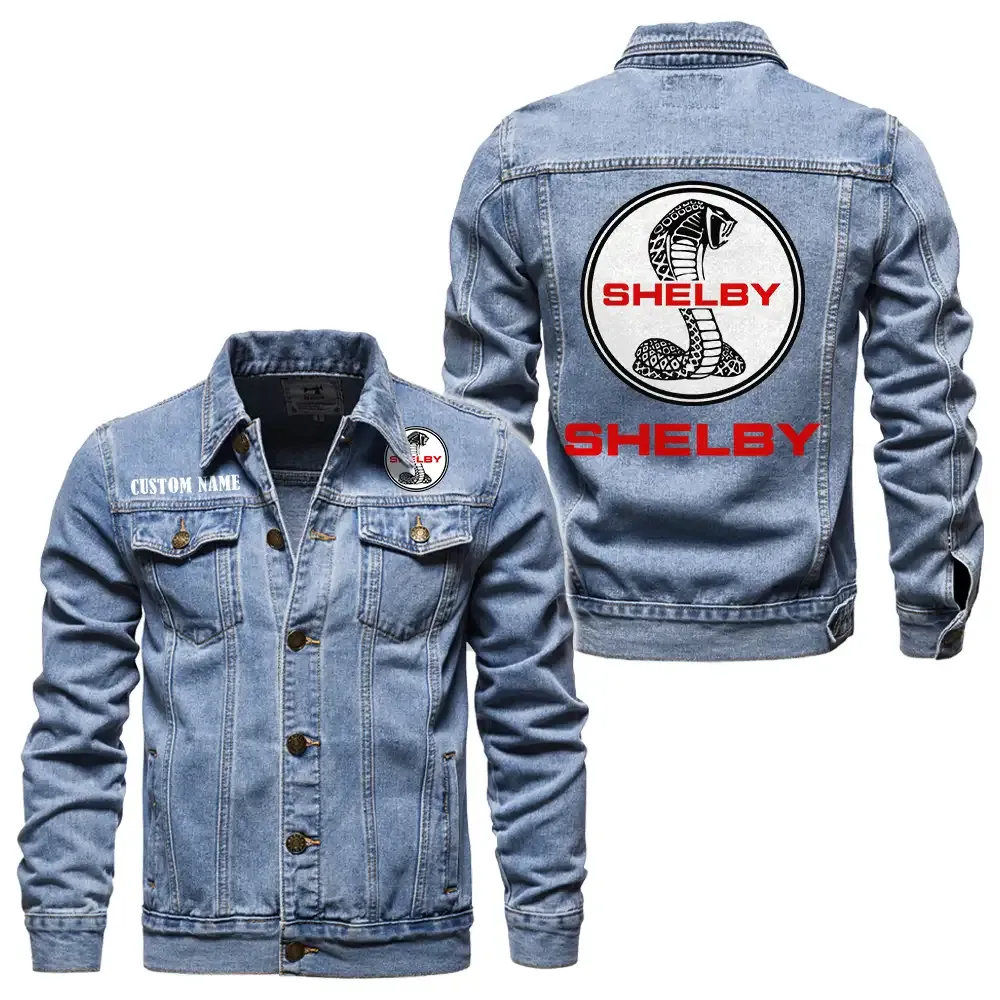 Retro-Inspired Car Denim Jacket, Denim Jacket Built Tough CAR190 - Light Blue