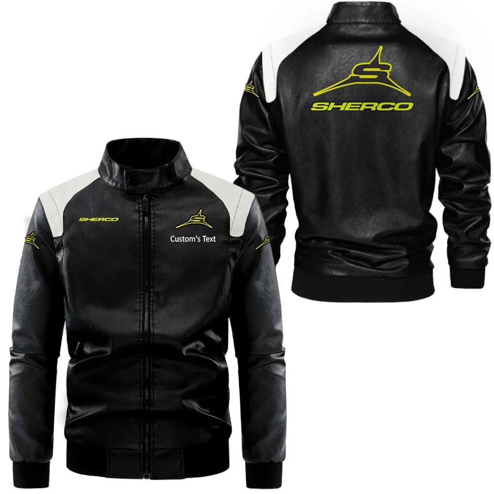 Two-Wheeler Black And White Leather Jacket, Bold Look Rider Energy CAR080