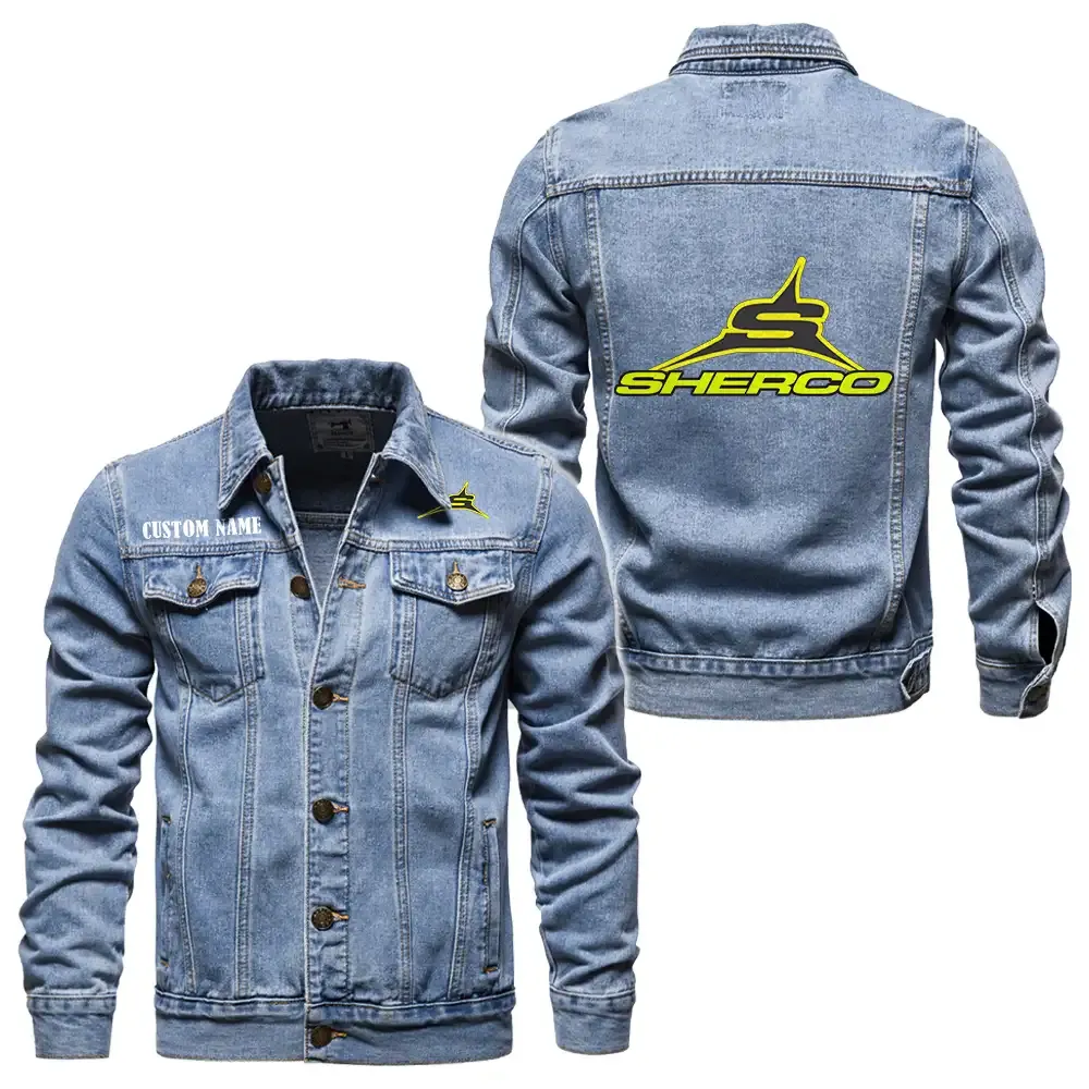 Trail Bike Denim Jacket, All-Season Denim for Riders CAR190 - Light Blue