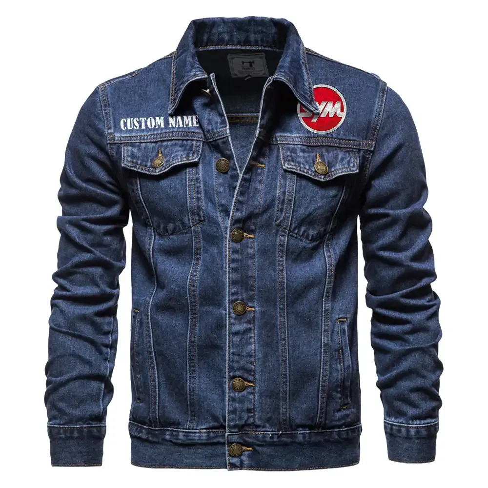 Lightweight Scooter Denim Jacket, Car Lover's Denim Jacket CAR190 - Dark Blue