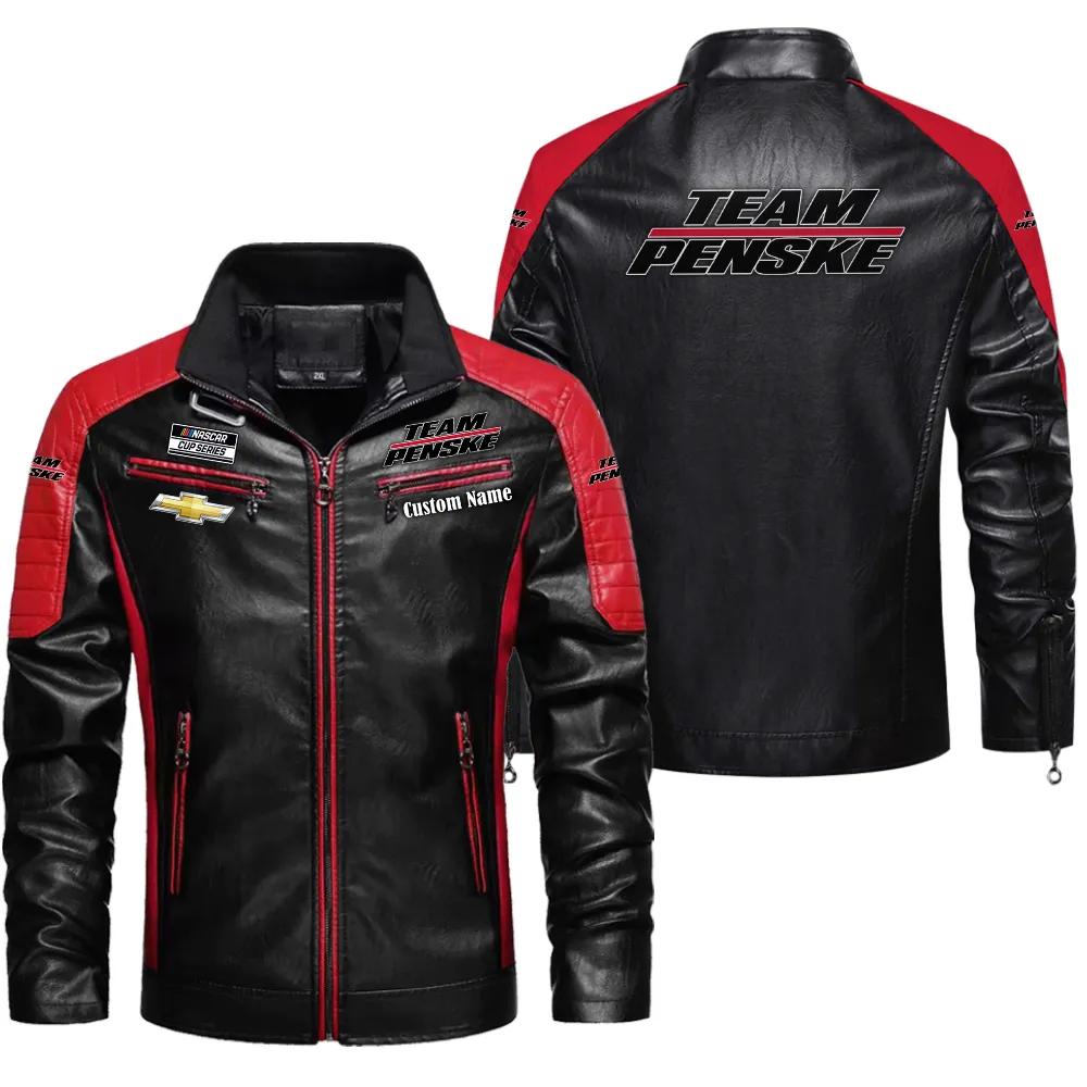 Built Fast Men's Pu Leather Jacket, Streetwear Edge PU Jacket CAR040 - Red