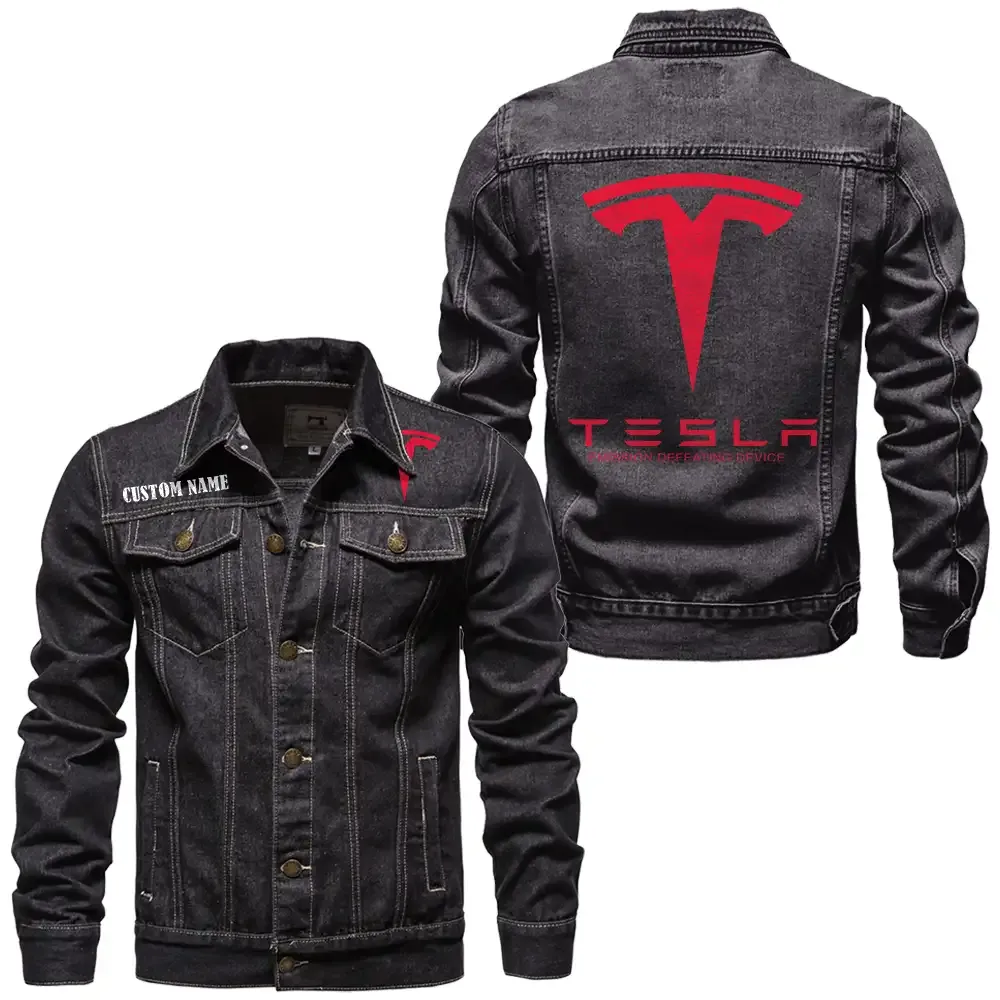 Road Energy Denim Jacket, Car Culture Denim Style CAR190 - Black