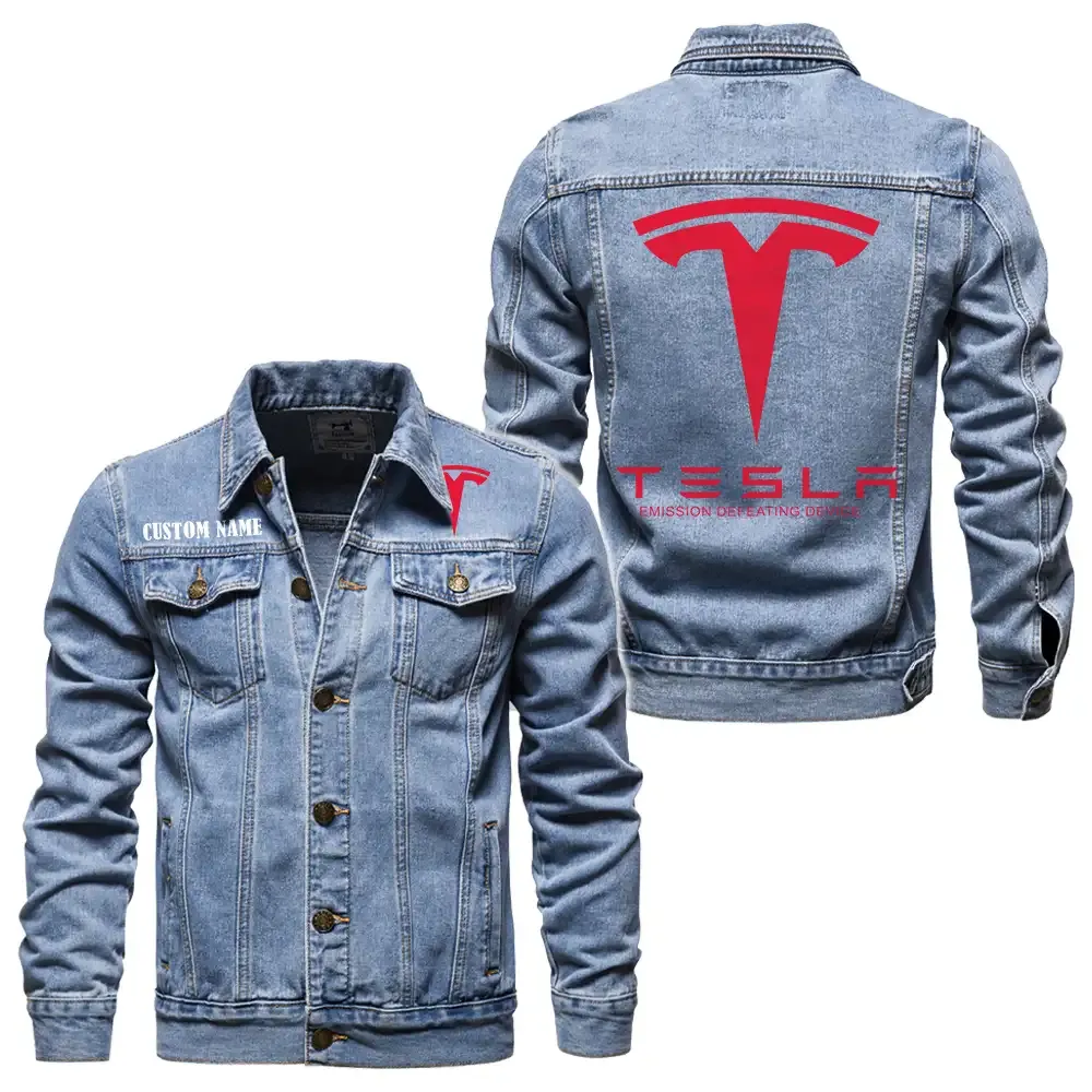 Garage Motion Denim Jacket, True Gearhead Denim Look CAR190 - Light Blue